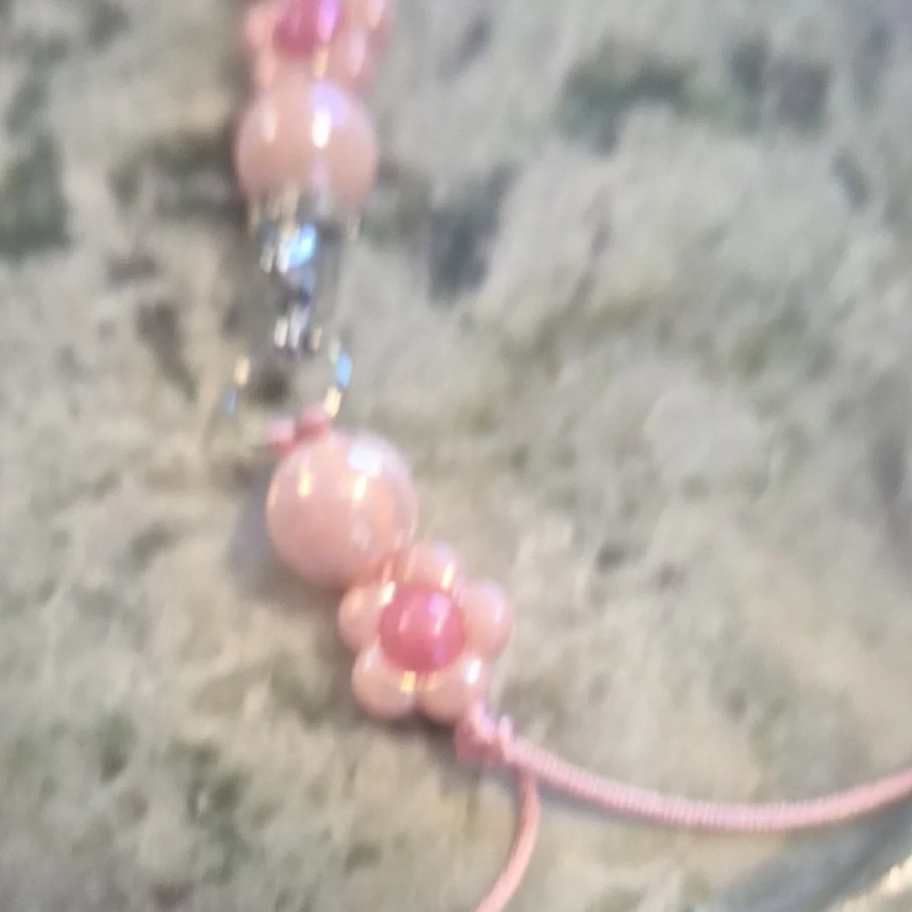 Adorable Pink Beaded Bag Charms Keychains